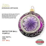 Iness Ukraine Glass, Purple & Silver Reflector
